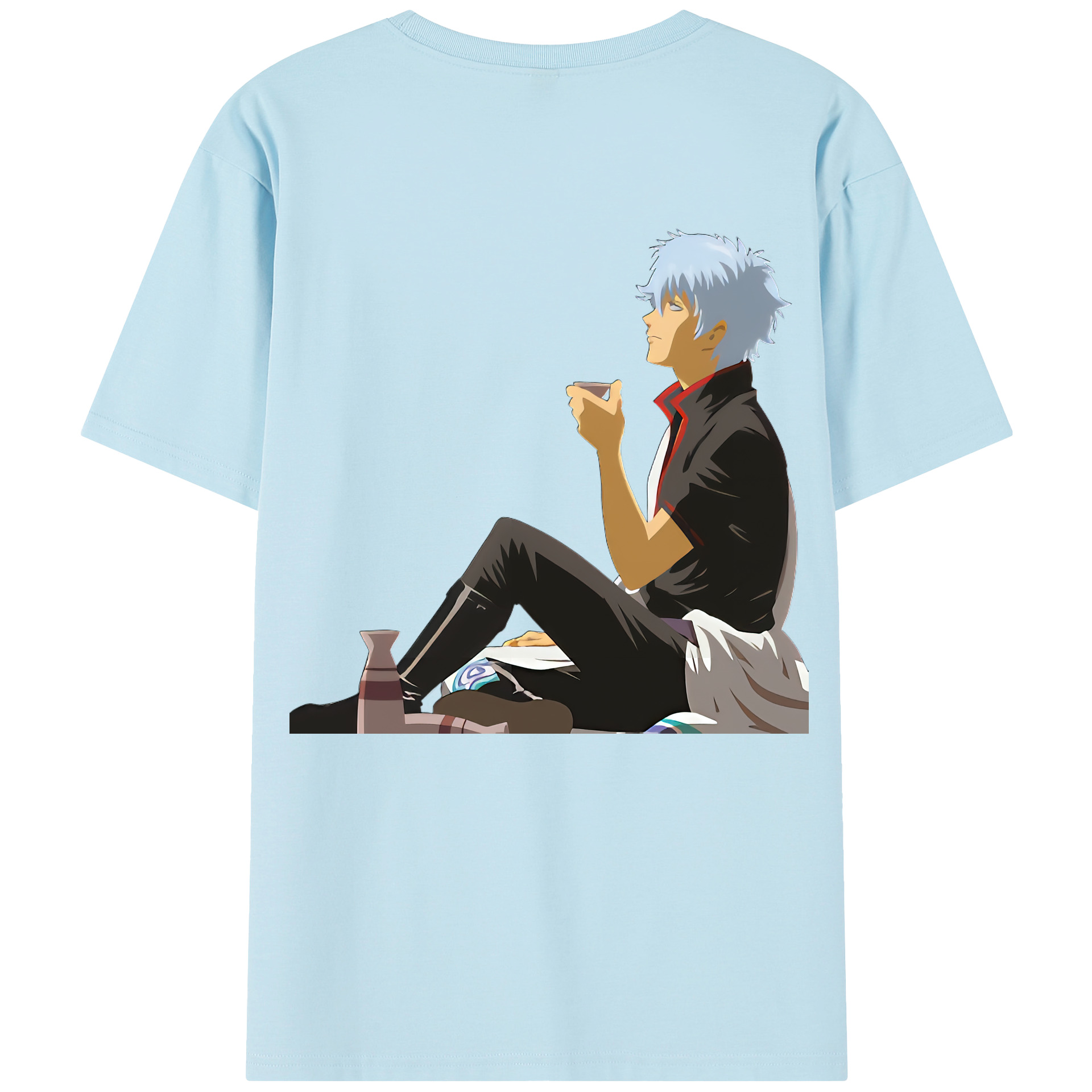 （画像用） ぎんたま 坂田銀時（さかたぎんとき） 神楽 志村新八（しむら しんぱち） GINTAMA Sakata Gintoki Kagura Shimura Shinpachi 綿100％半袖Tシャツ（背面プリント）